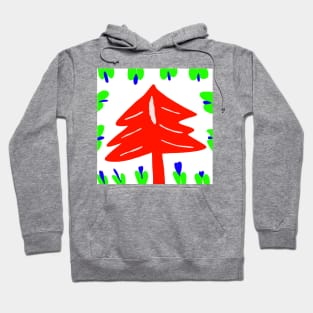 red tree green leaves background Hoodie